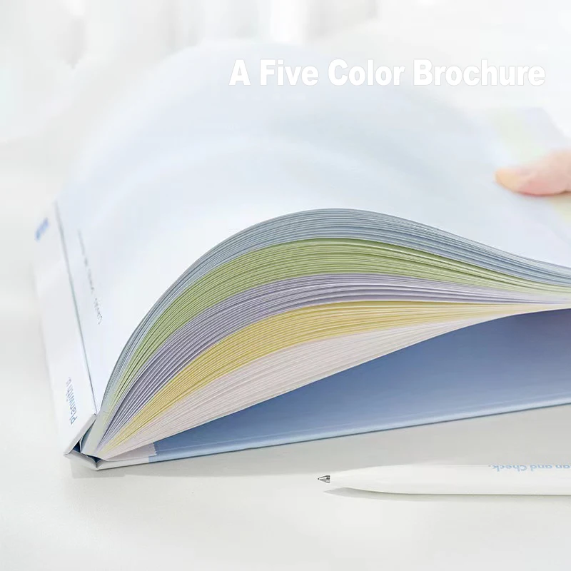 1PC Tearable Paper Notebook with 5-Color Inner Pages Plan B5 Notebook with Thickened Base Memo Pad Notebook