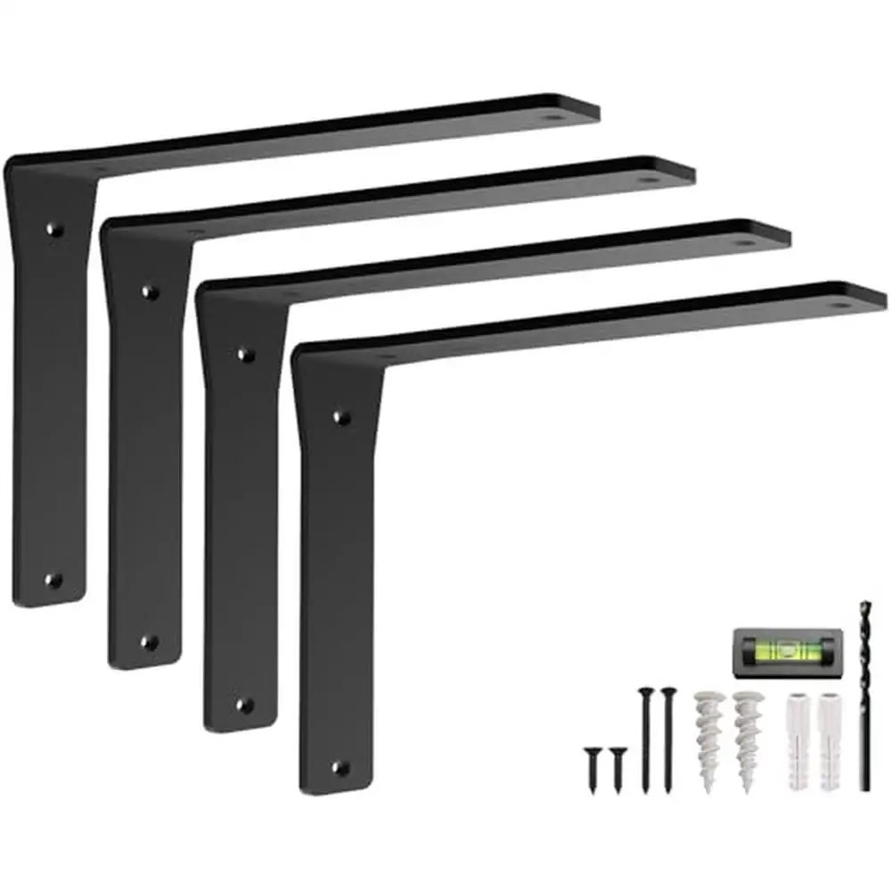 Heavy-Duty L Design Mantel Shelf Brackets with Mounting Hardware 8