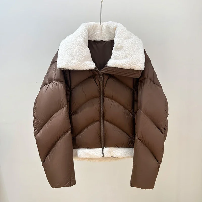 النساء 90% الأبيض بطة أسفل باركر أسفل السترات الشتاء قصيرة الصلبة التلبيب أسفل سترة الإناث سحاب عازل للماء الخبز الدافئ يبلي #6