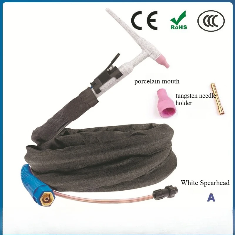 

Сварочная горелка QQ150A для аргонодуговой сварки, 6-метровая силиконовая трубка, интегрированная с горелкой TIG150A, удлиненный шланг, зажим для горелки, вольфрамовая игла