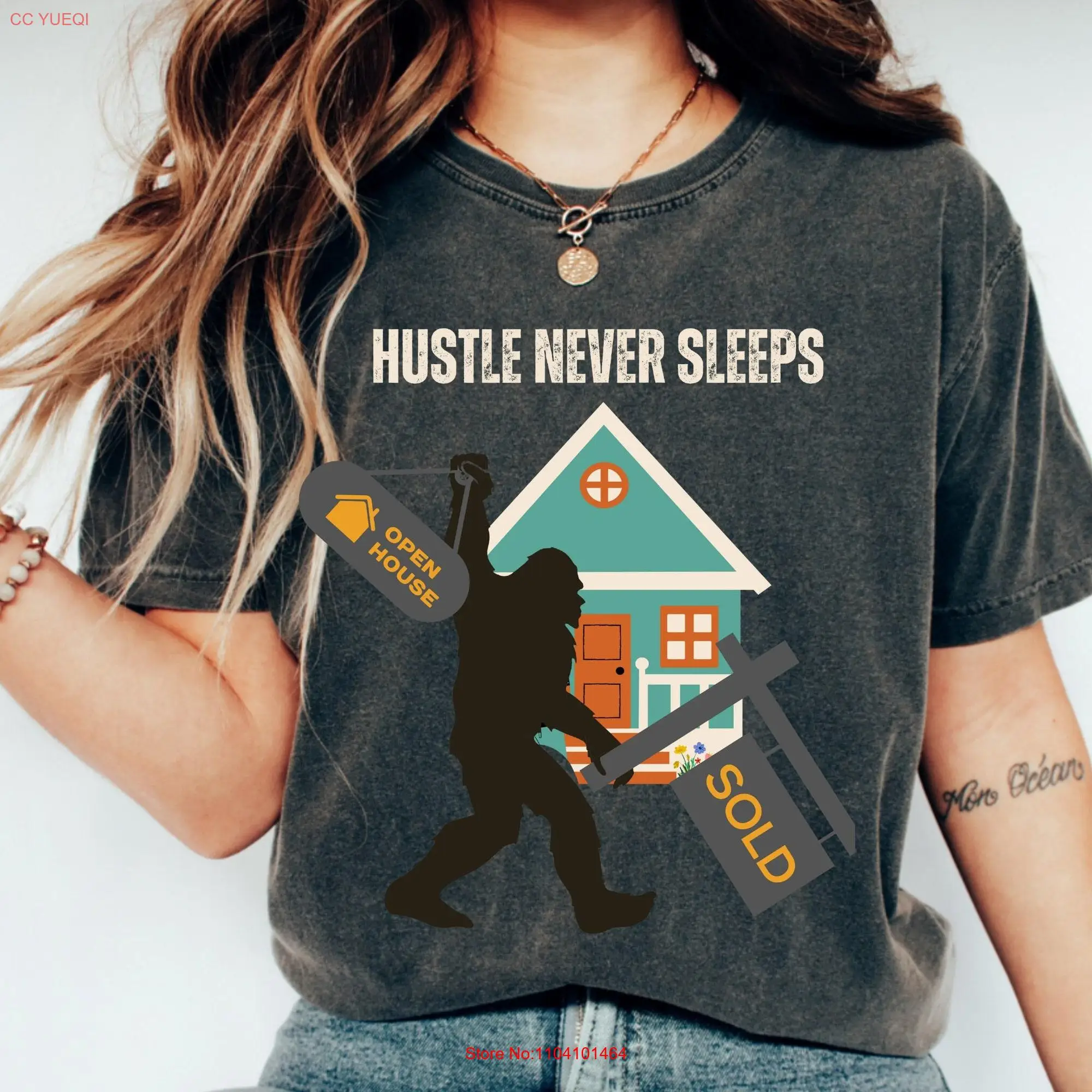 Hustle never sleeps shirt BigfooT T Re max Keller Williams Century 21 Coldwell Banker Exp Realty long or short sleeves