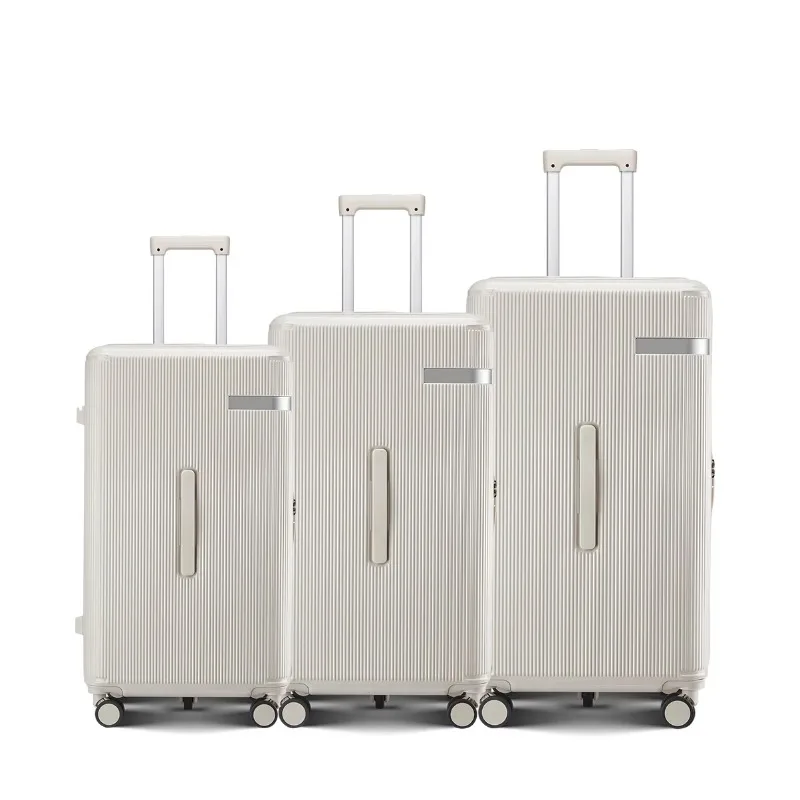 business travel suitcase three-piece set, waterproof and lightweight hard-shell travel computer suitcase set with cup holder