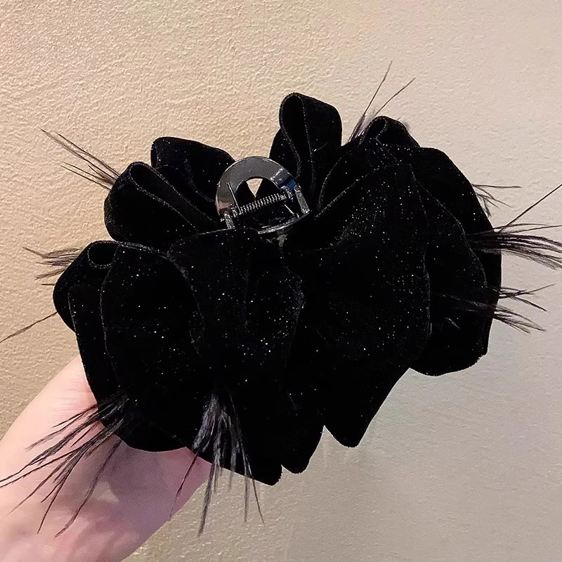 Wolkenblasen-Haarklammer, Herbst- und Winter-Samt-Schleifenklammer, Strass-Klammer, Preppe Andrew Throne, Haar-Accessoires für Frauen