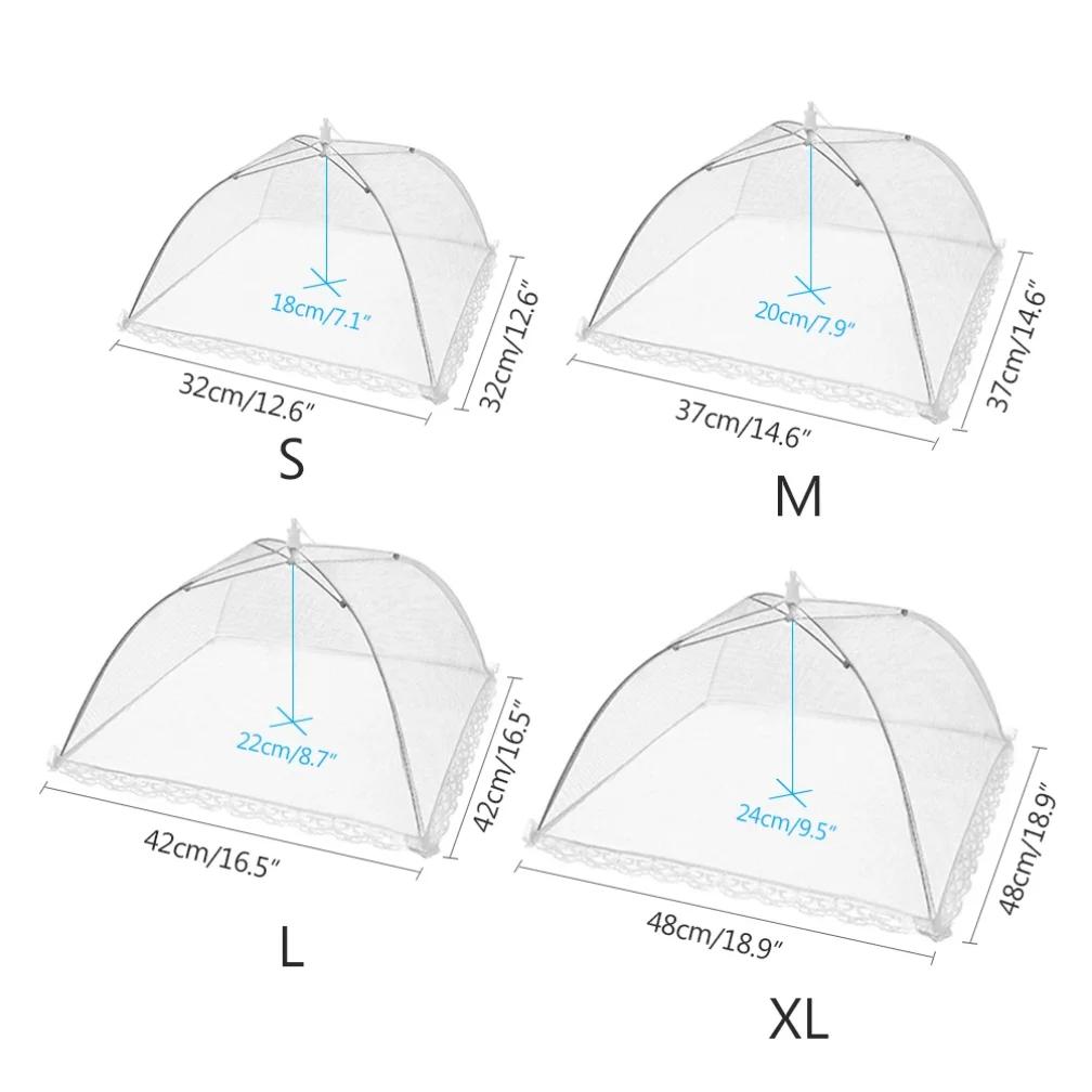 

Kitchen Foldable Food Mesh Cover Anti-fly Umbrella Tent Cover Vegetable Fruit Breathable Insect-Proof Lid Food Protection Gadget