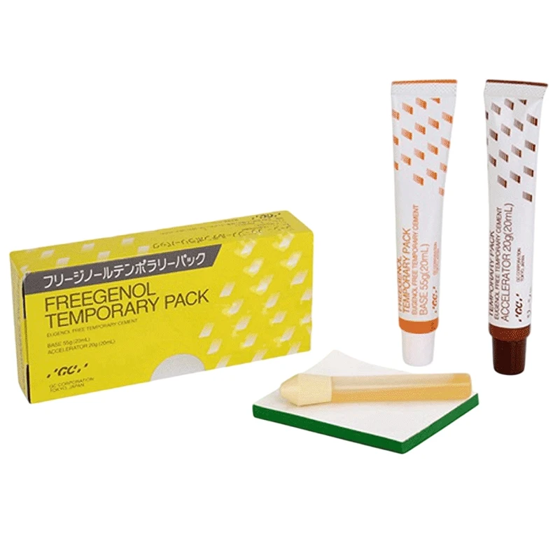 

Freegenol Temporary Pack GC Eugenol Free Temporary Cement 55g base and 20g Accelerator Dental Non-Eugenol Cement