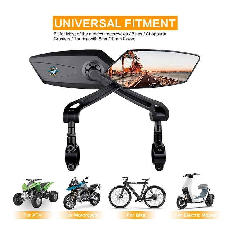 Moto Rear View Mirror Reflector Adjustable Rotatable Handlebar Mirror For MV AGUSTA RUSH 1000 BRUTALE 675 DRAGSTER 800RR F3 F4 view 6
