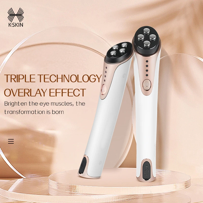 KSKIN Hot Sale Eye Massager Vibration Wrinkle Anti-Ageing Eye Massage Dark Circle Removal EMS Beauty Face Eye Care Pen