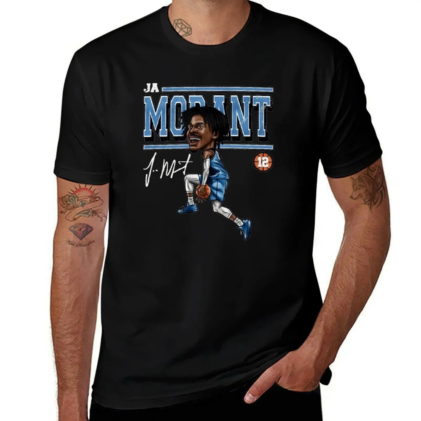 

Ja Morant cartoon T-Shirt oversized shirts graphic plus size clothes hippie clothes clothes for men
