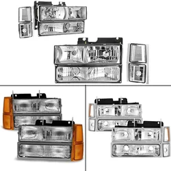 Pair Headlight Head Light GM2502101 For Chevrolet Chevy C/K 1500 2500 3500 1994 1995 1996 1997 1998 1999 Without Light Pickup