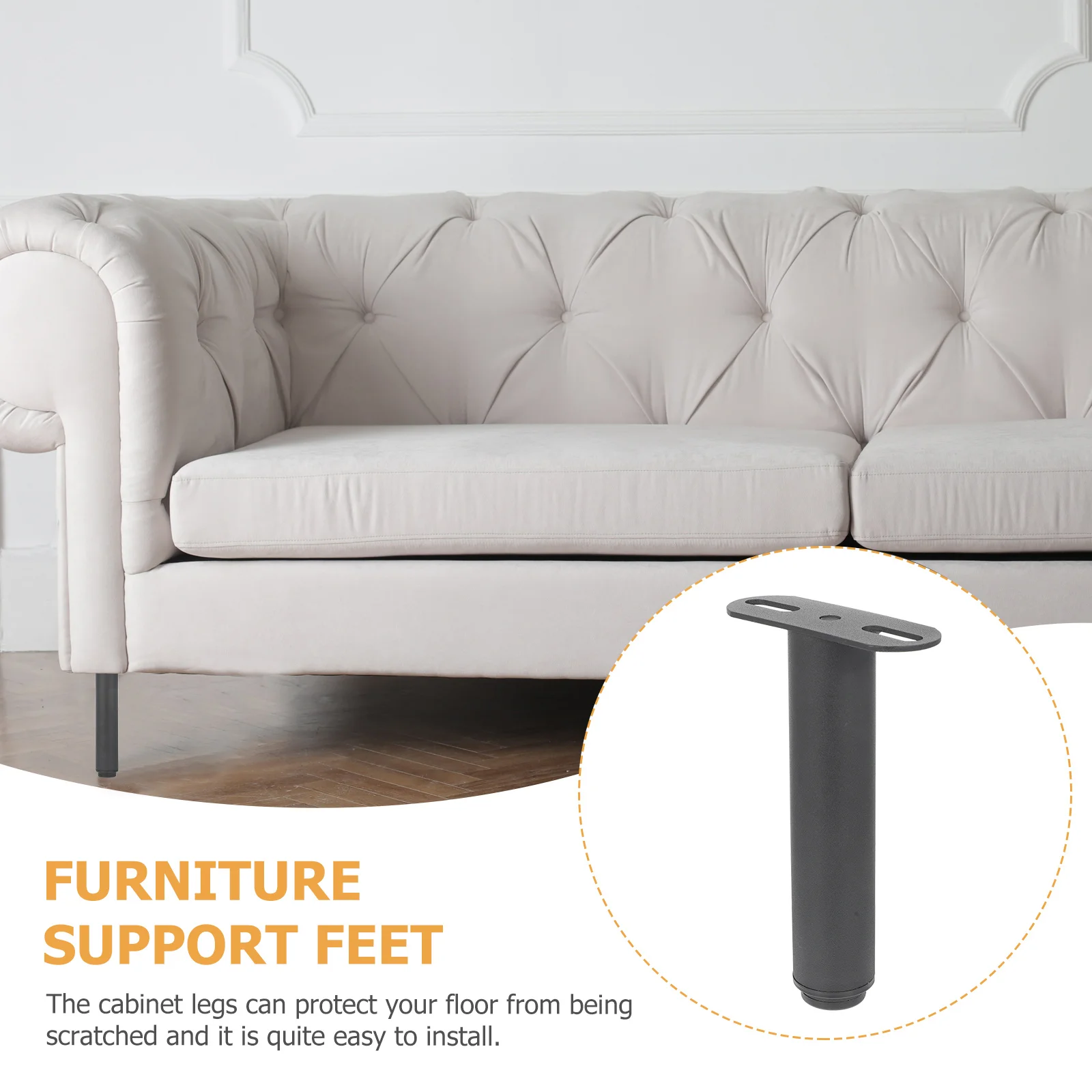 

Iron Adjustable Bed Leg Support Heavy Duty Furniture Foot T-Shaped Metal Stand For Sofa Couch Cabinet Home Use