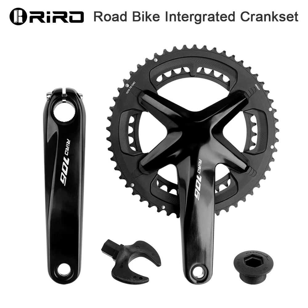 RIRO 106 Road Bike Intergrated Crankset 170mm 110BCD 50-34T/53-39T Double Chainrings Sprockets Hollow Road Bicycle Chainwheel