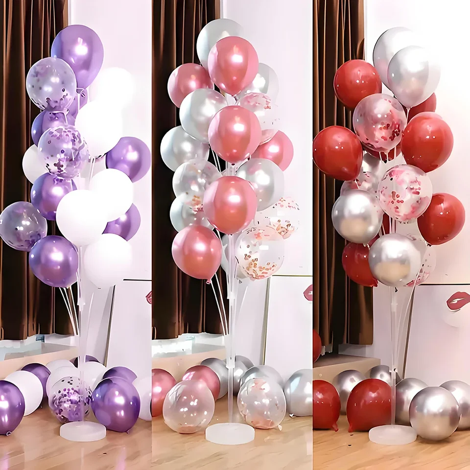 Runto 2 sets Balloon Stand with Base, Balloon Column Stand for Wedding Christmas New Year Birthday Graduation Party Decor, image 2