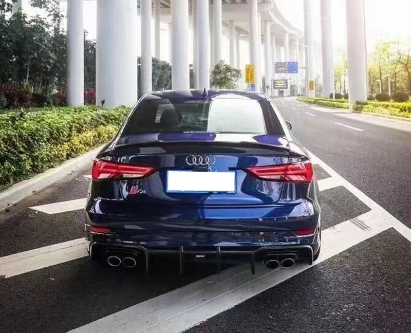 

A3 S3 Rear Diffuser K style Carbon Fiber Rear Bumper Lip Diffuser Spoiler For Audi 17+