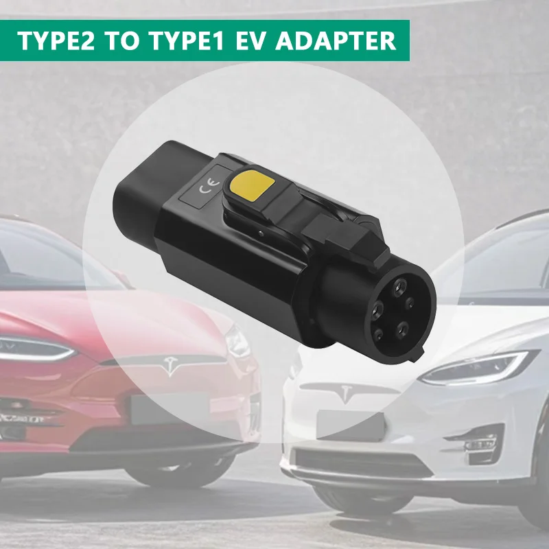 New 7KW 220V 32A Portable EV Charger Adapter Type2 to J1772 Type1 Adapter with Charging Gun for Type1 EV Cars