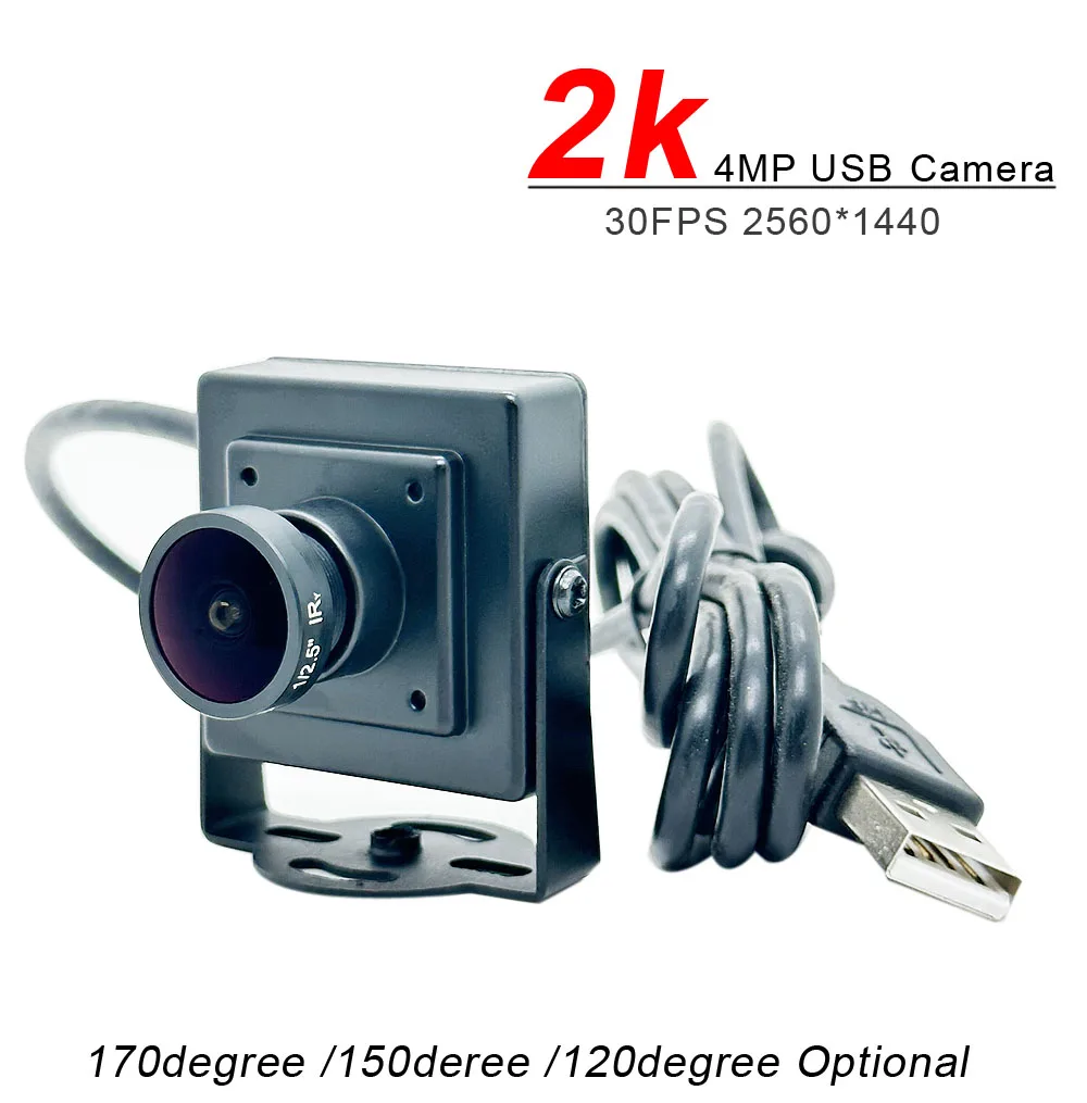 2K 4MP / 4K 8MP USB Mini USB Webcam Wide Angle 170/150degree 120degree 30fps High Speed Plug And Play Live Streaming USB Camera
