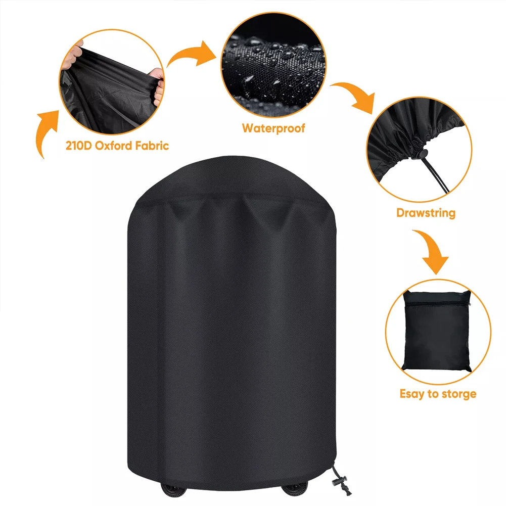 1Pcs Kettle BBQ Cover Waterproof BBQ Barbecue Cover Diameter 77CM/58CM Outdoor Waterproof Barbecue Cover Round BBQ Coverings