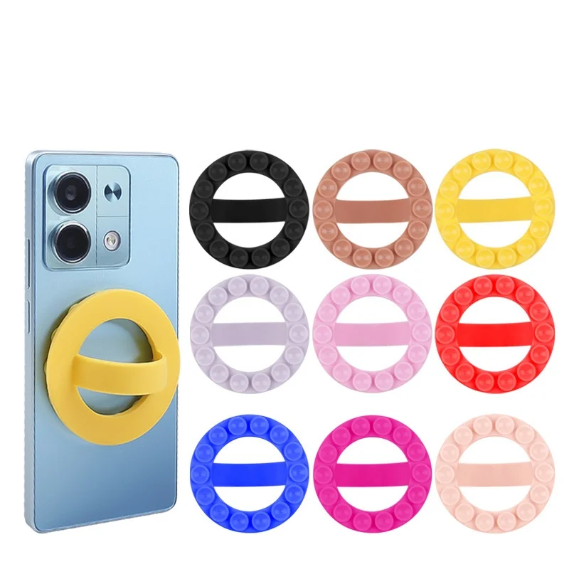 Silicone suction cup ring mobile phone holder, particle anti-slip ring buckle, portable desktop lazy person support, universal
