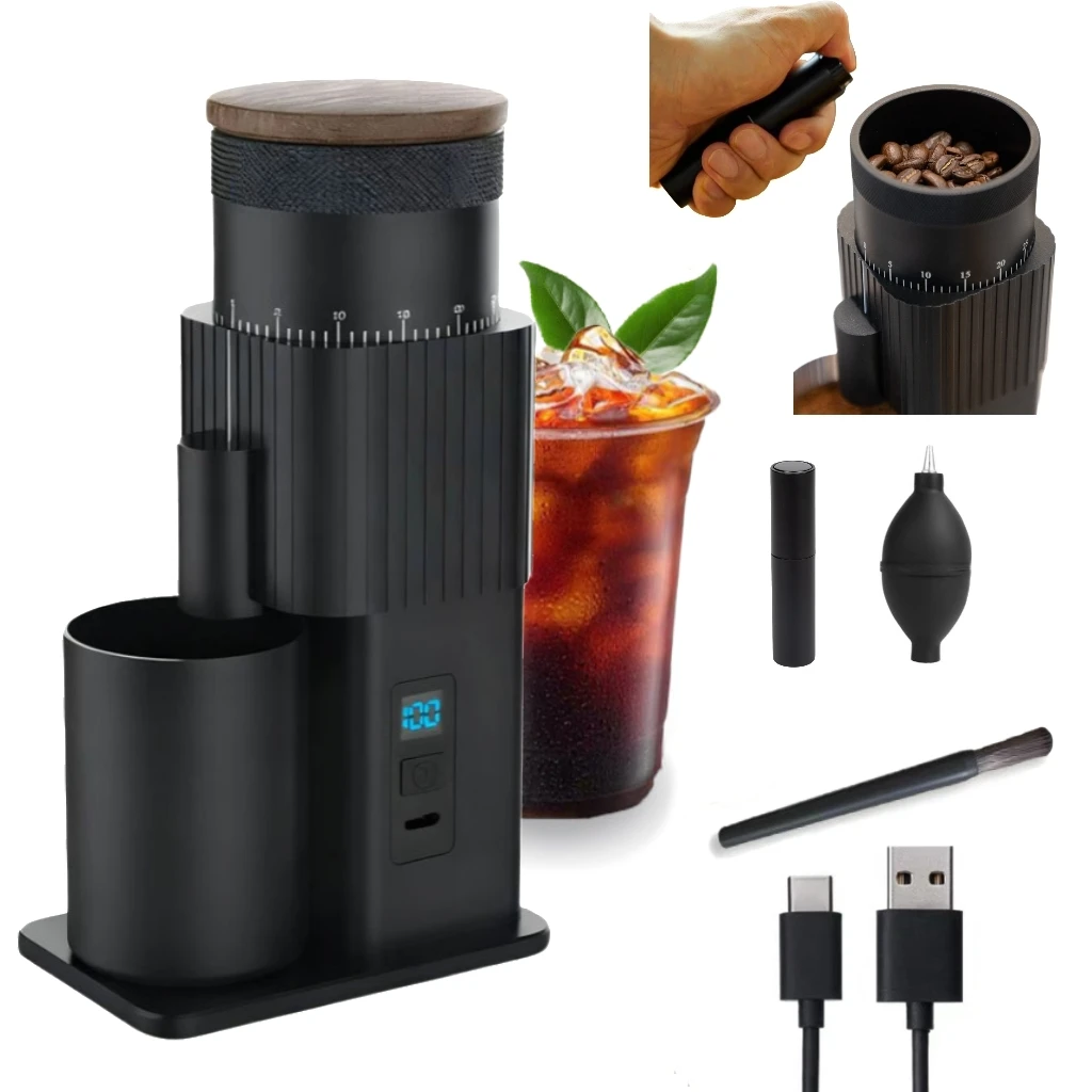 

Кофемолка электрическая кофемолка портативная USB перезаряжаемая жерновая многофункциональная для домашнего офиса путешествия Рождественский подарок