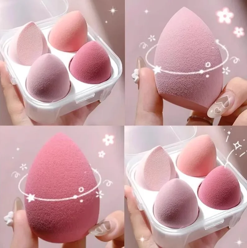 4Pcs Beauty Eggs Set Seamless Smudging More Hygienic Prevents Bacteria Buildup Create a Flawless Makeup Look Beauty Egg Case