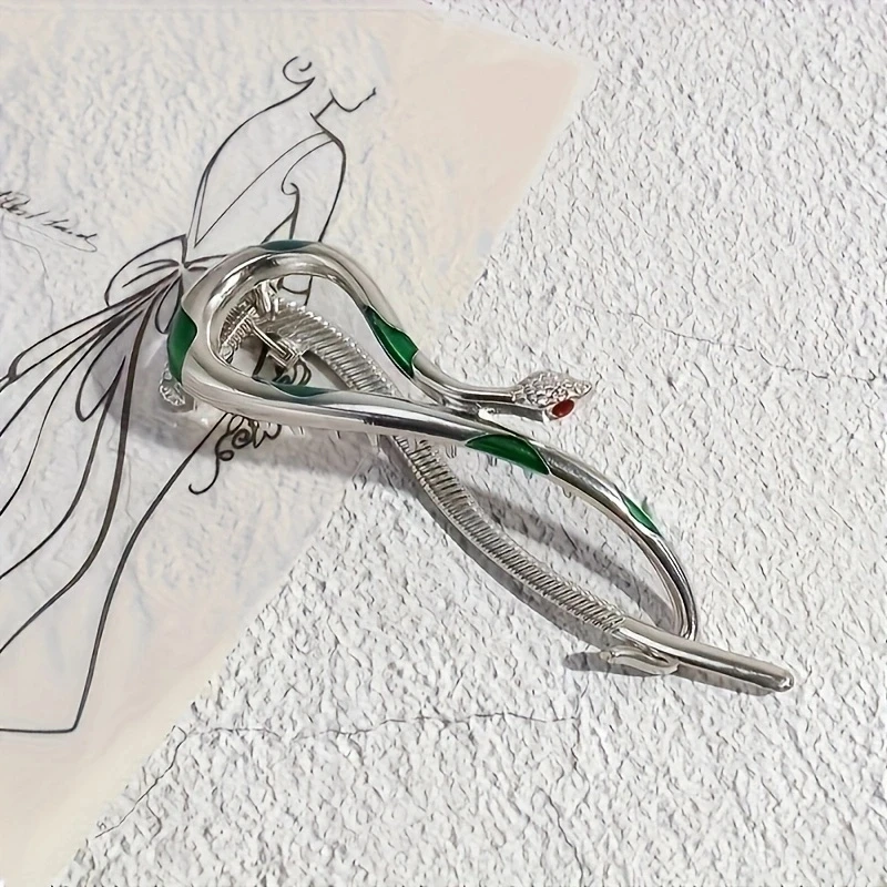1 Stück Zinklegierung Strass-Schlangen-Haarschmuck, Retro Elegante Hochwertige Haarnadel, Vier Jahreszeiten Persönlicher Vielseitiger Kopfschmuck, Passend für Alle Anlässe – Detail 8