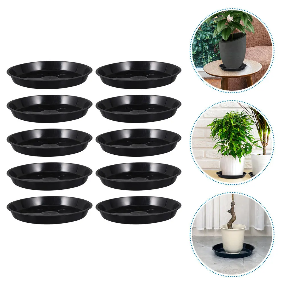 

10pcs Flowerpot Bottom Trays Plastic Round Base Plate For Potted Plants Water Collection Gardening Trays Balcony Garden Supplies