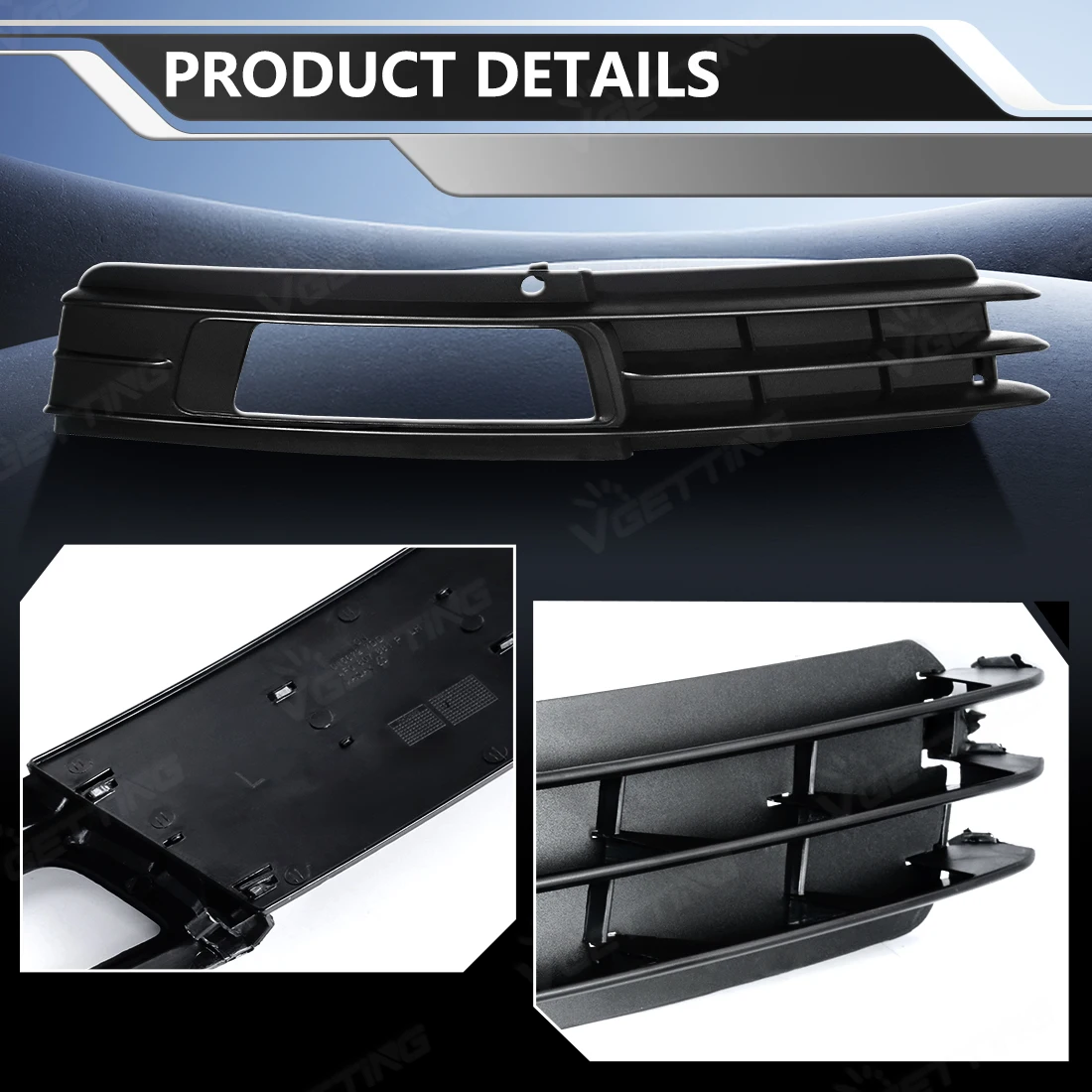 Front Bumper Fog Light Grille Cover Frame For Audi A6 C6 4F Sedan Avant 2008 2009 2010 2011 4F0807681P Left/Right Accessories - view 3