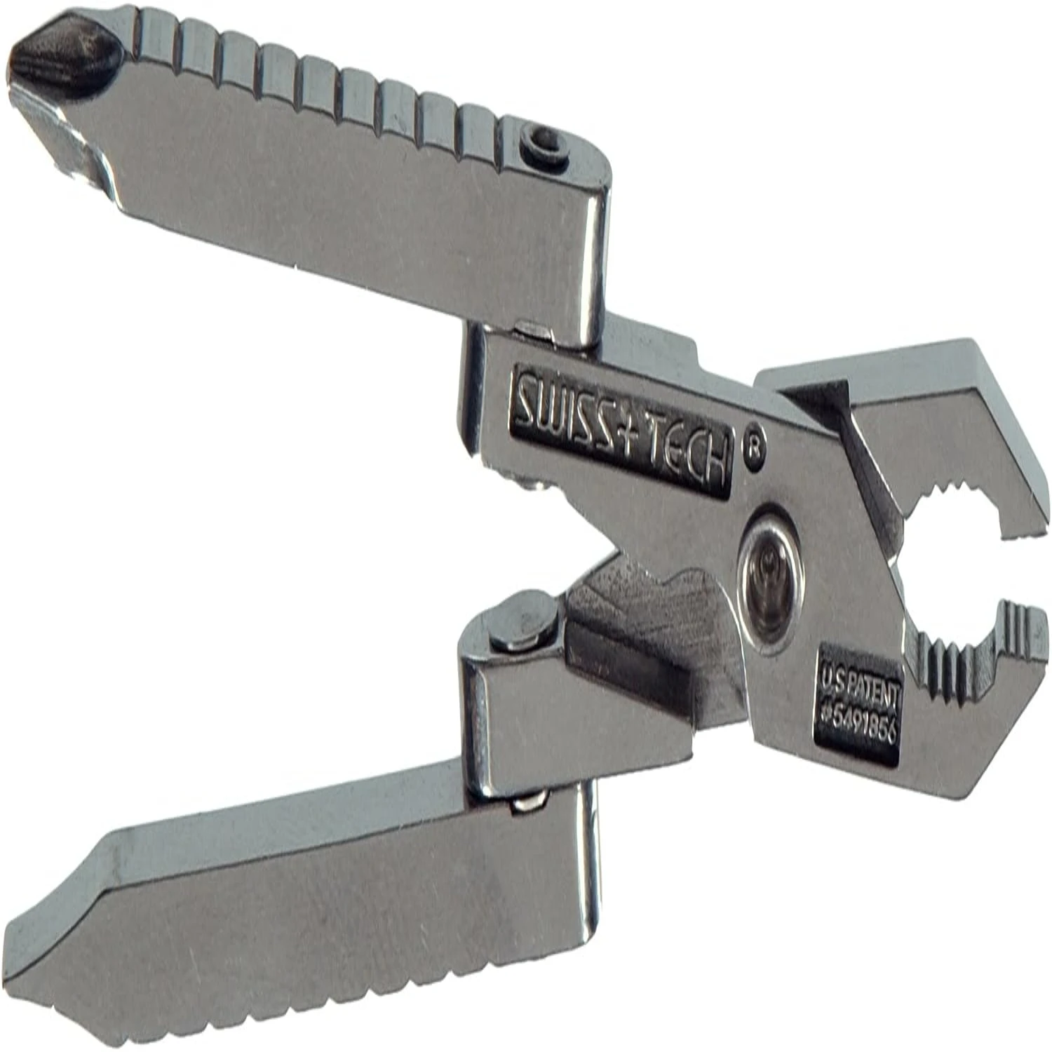 

Solid and Durable Swiss Tech Key Ring Multi-Tool with Polished Finish - 6-In-1 Stainless Steel Construction - Includes Screwdriv