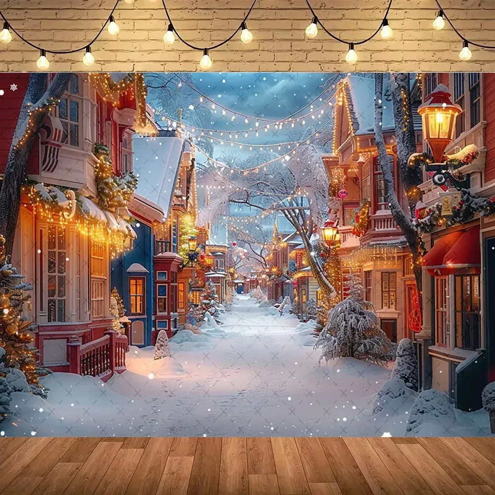 

Winter Christmas Sparkling Snow Banner Background, Christmas Tree Children Family Party Decoration Photography Background Cloth