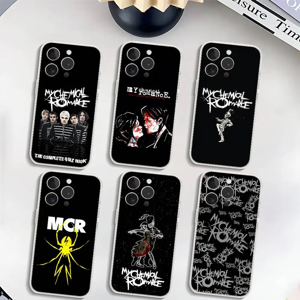 A-My-Chemical-Romance MCR-S Handyhülle Luxuriöse Weiche Transparente Hülle für iPhone 17 16 15 14 13 12 11 Pro Max Mini Stoßfänger-Cover