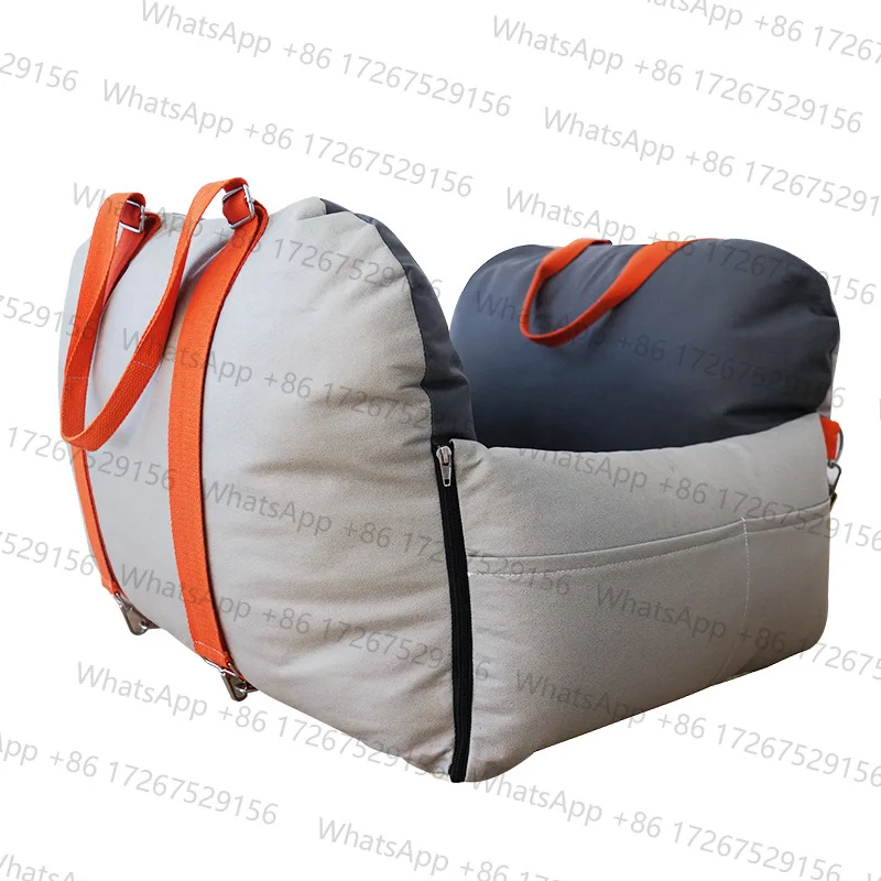 Waterproof Dog Booster Seat with Storage Pockets and Clip-On Safety Leash, Portable Dog Travel Carrier Bed