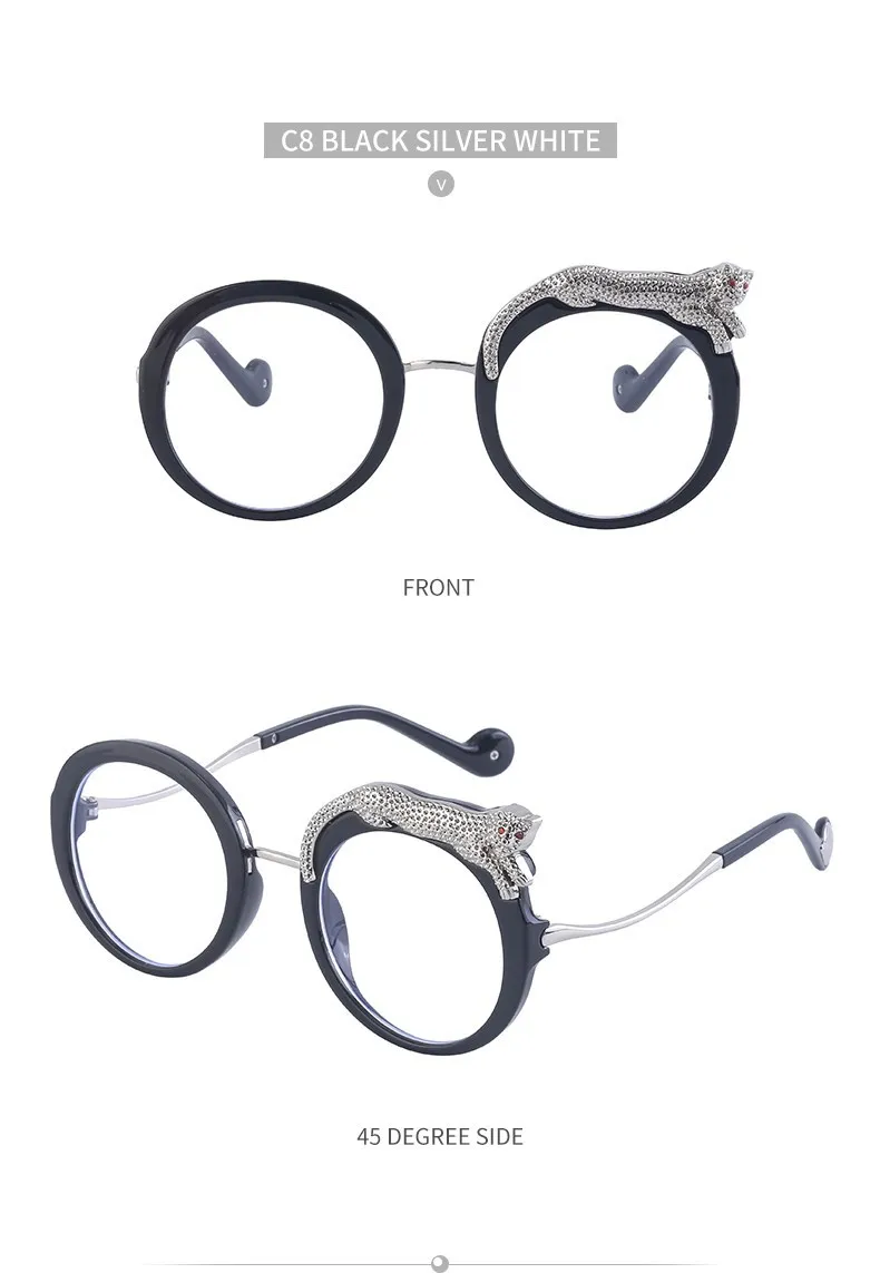 Übergroße Runde Sonnenbrille für Damen 2026 Luxusmarke Mode Kristall Leopardenkopf Sonnenbrillen Retro Anti-Blaulicht-Brillen – Detail 27