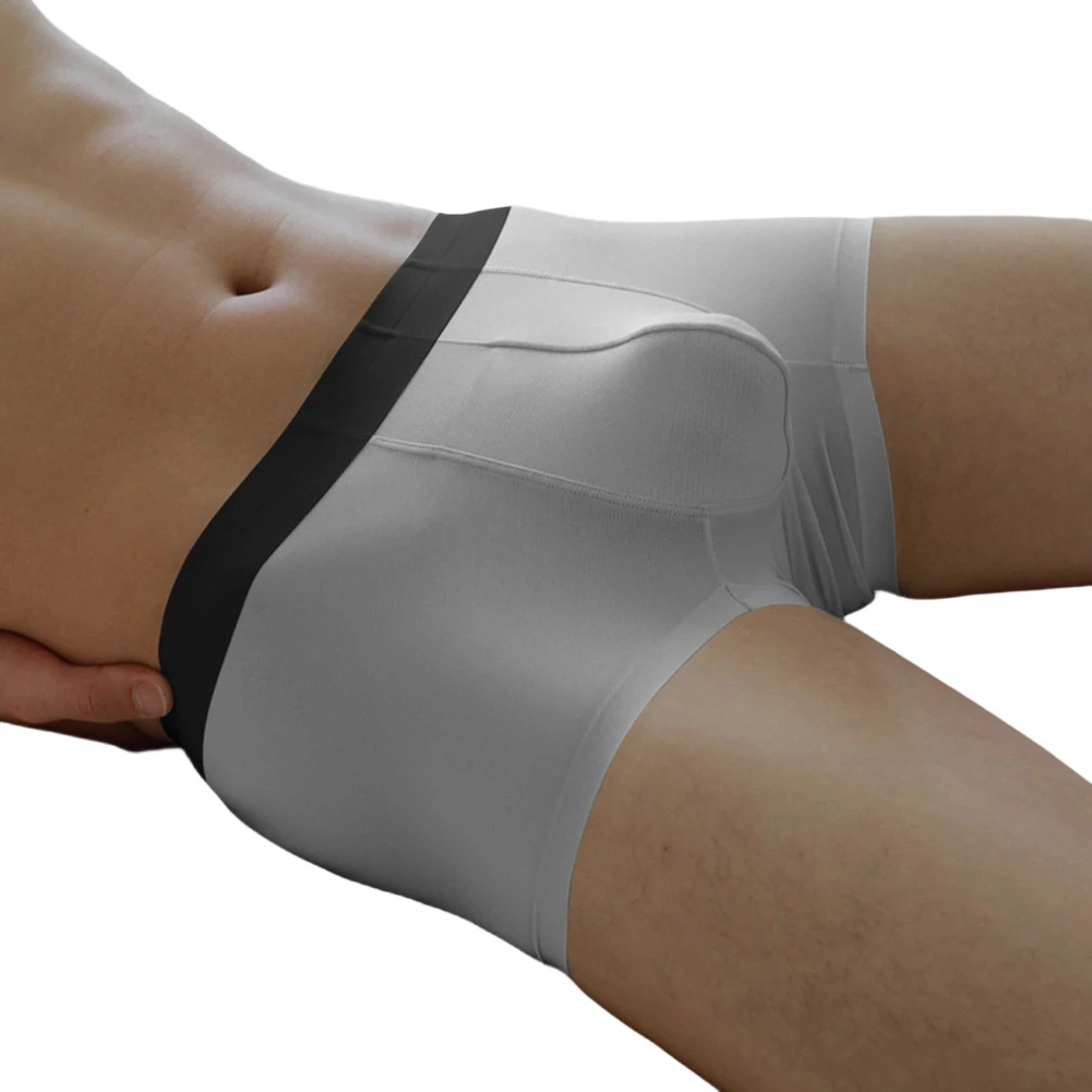 Men's Seamless Breathable Ice Silk Lingerie Ultra Hot Quick Dry Extreme Men's Underwear Bulge Pouch Boxer Shorts Men's Clothing