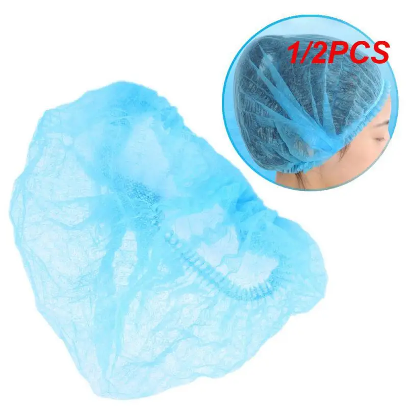 1/2PCS Hair Net Caps Durable Non Woven Fabric Permanent Makeup Convenient Sterile Hat Disposable Catering Hat