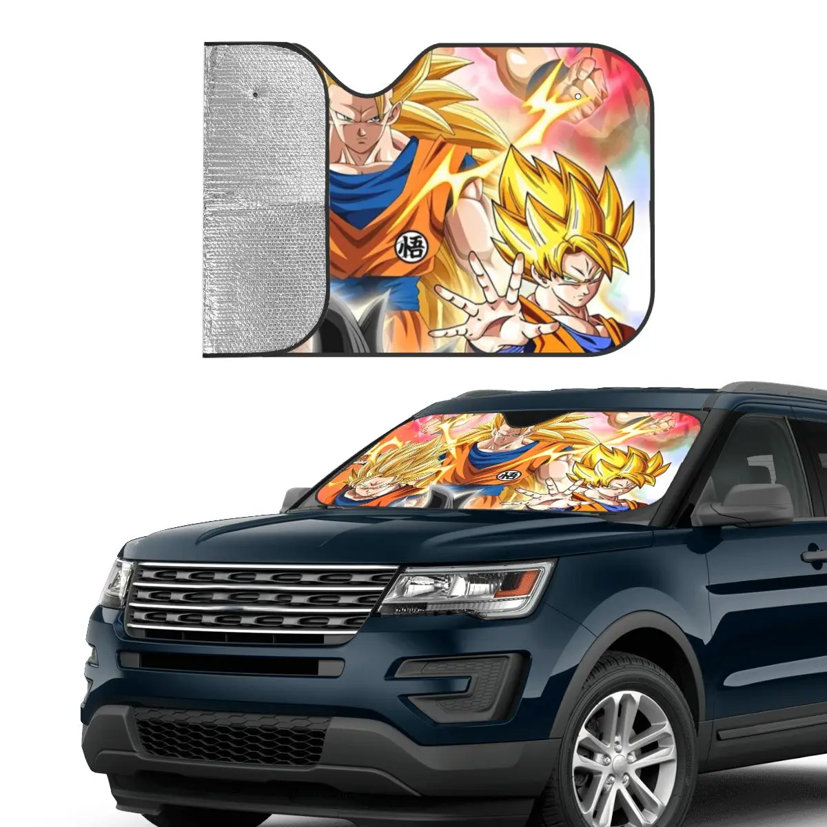 Dragon Ball Z Retractable Sunshade Windscreen 76x140cm DBZ Foils Sunshade Visor Blinds