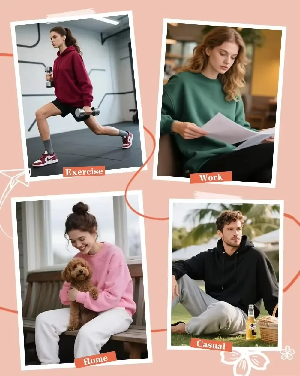 Moletom Coffee Weather, Camisa Coffee Weather, Tops com gola redonda de manga comprida com letras gráficas Coffee Weather