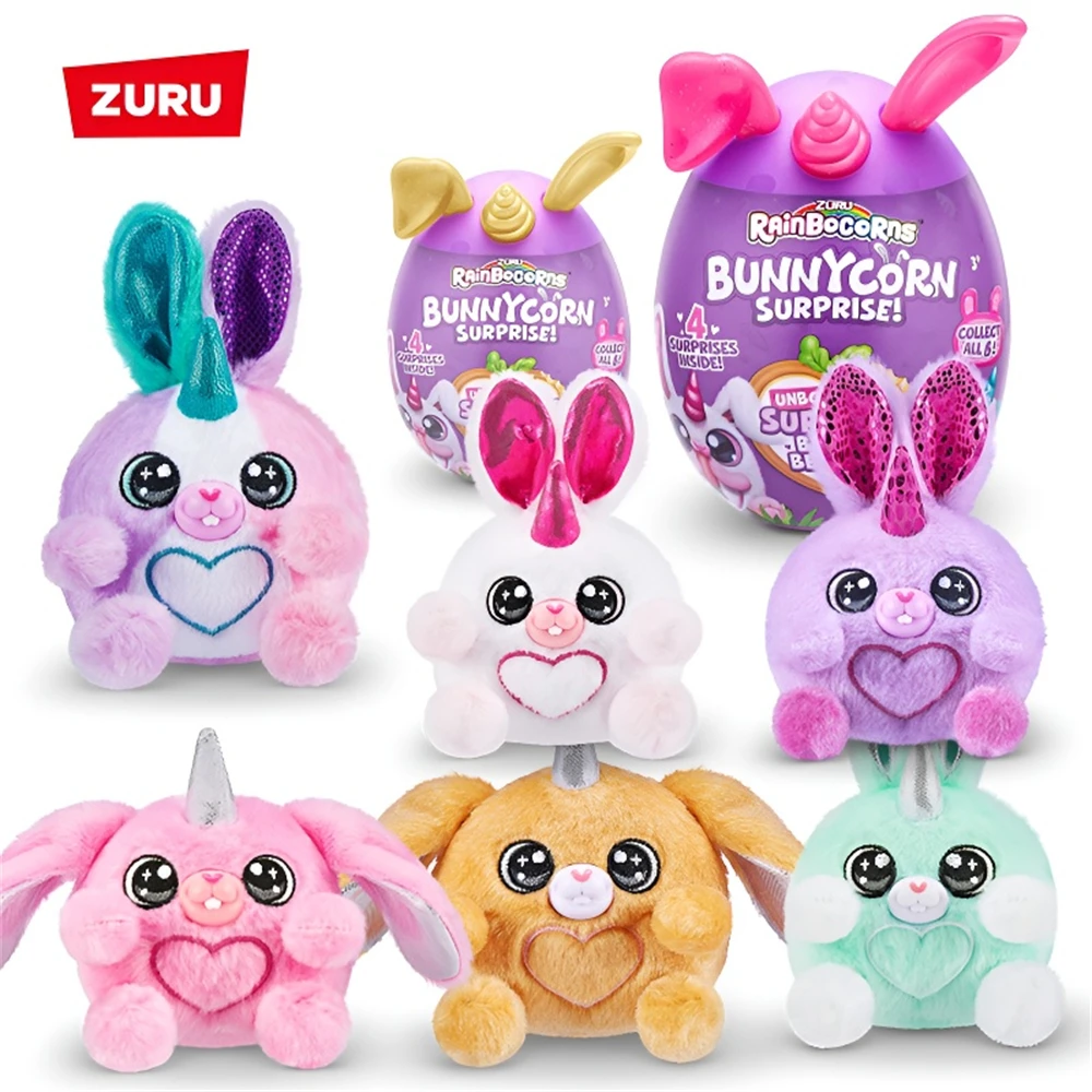ZURU Rainbocorns Unicorn Surprise Magic Egg وردي أرجواني أزرق لطيف أرنب الأسرة سلسلة صندوق أعمى دمية هدية لفتاة #1