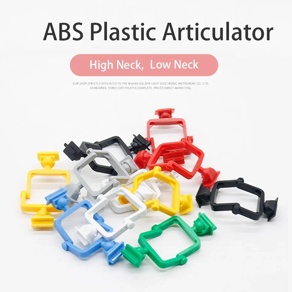 100pcs Dental Articulator Plastic Disposable Articulator Nylon Jaw Frame Black and White High Neck Low Neck Articulator