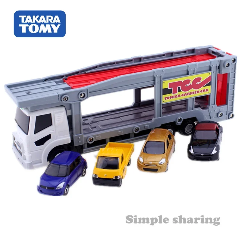 Takara Tomy Tomica Wereld Tomica Carrier Auto Set Met 4 Nissan, Suzuki, Toyota, speelgoed Motor Voertuig Diecast Metaal Model