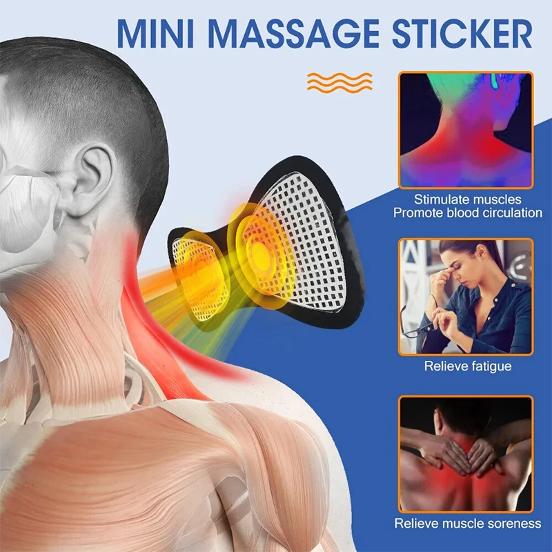 Rechargeable Electric Body Neck Massager Mini Cervical Waist Back Massage Patch Stimulator Massageador Portable Gel Pad Sticker