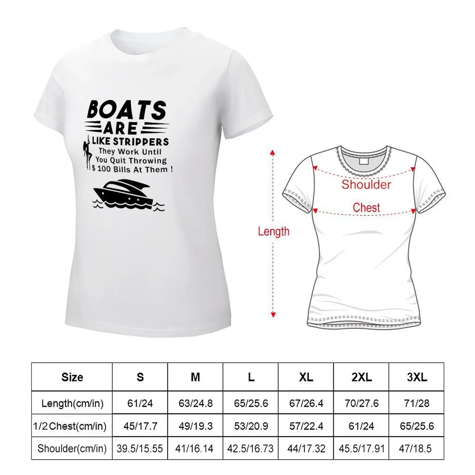 Boats Are Like Strippers They Work Until You Quit Throwing T-shirt oversized hippie clothes cat shirts for Women