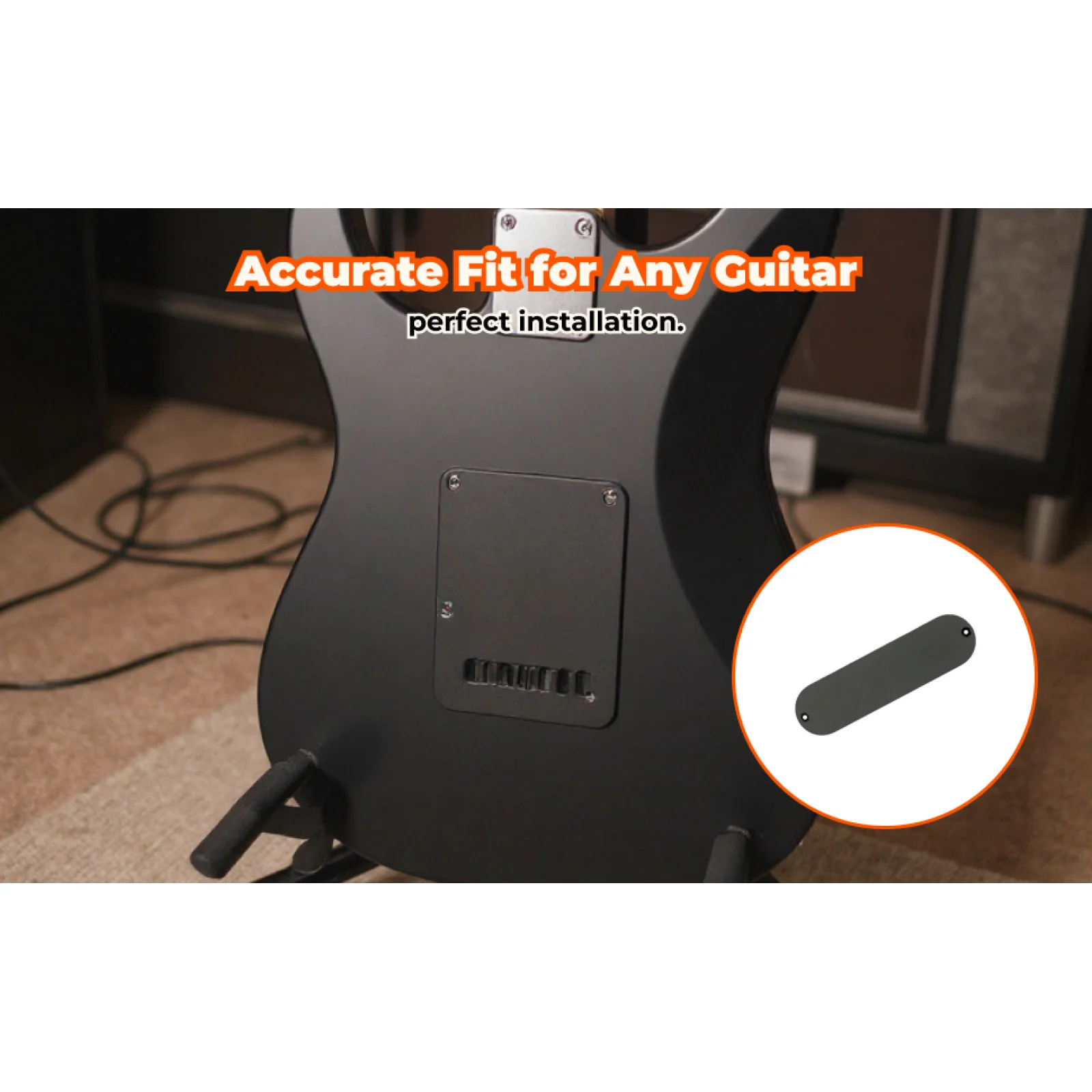 Electric Guitar Back Plate Sand Surface Black Cavity Cover Replacement Parts Durable Plastic for Tremolo Access