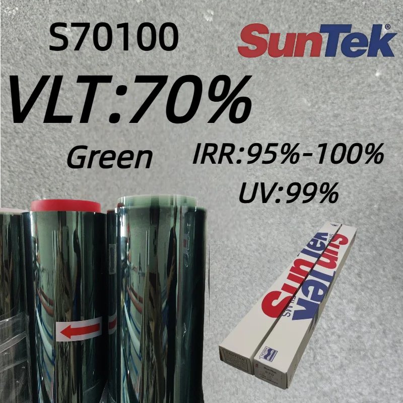 

Green Color Suntek Premium Nano Ceramic Auto Window Tint Film VLT 70% High IRR99% UV Protection 99% PET Heat Insulation Fade