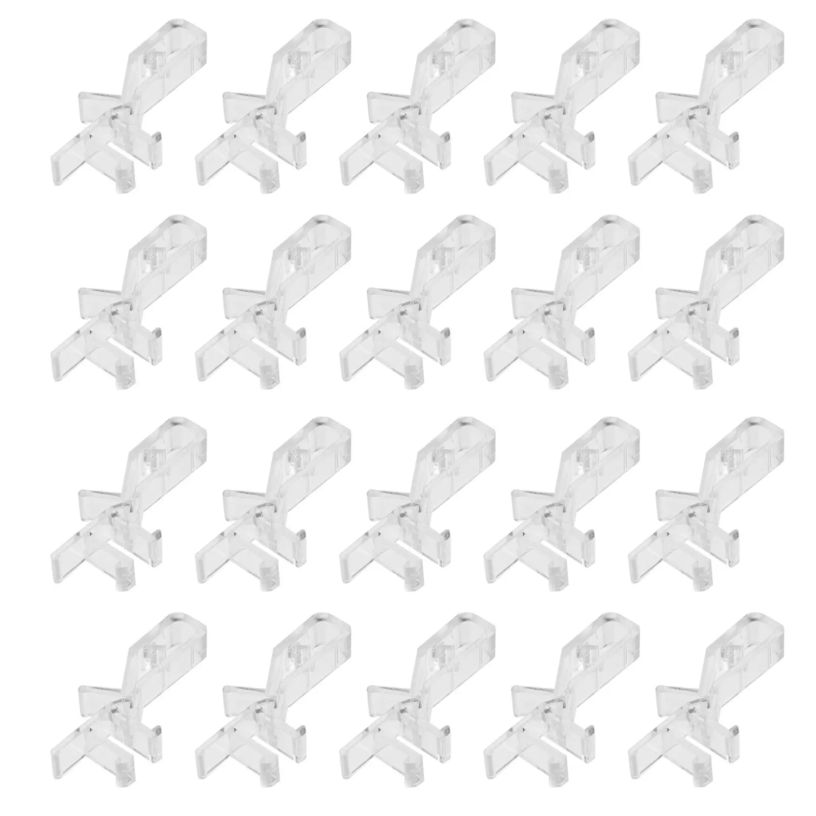 

20pcs Valance Clips Transparent Plastic Curtain Fixing Clamps For Horizontal Vertical Blind Hidden Easy Install Home Decor