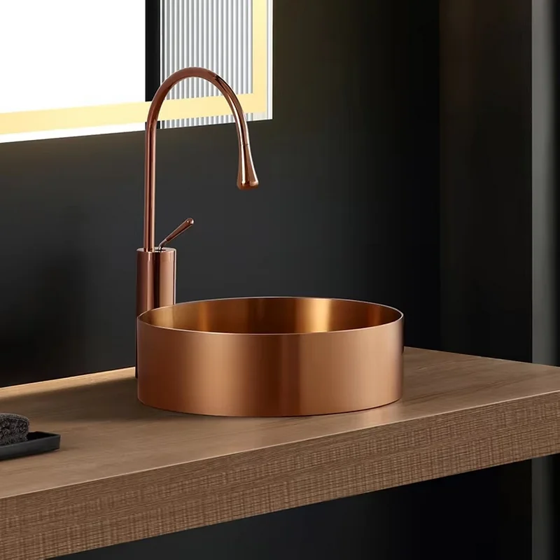 CX274GU Modern High Quality Rose gold stainless steel washbasin, single basin bathroom, home basin, B&B, American washbasin