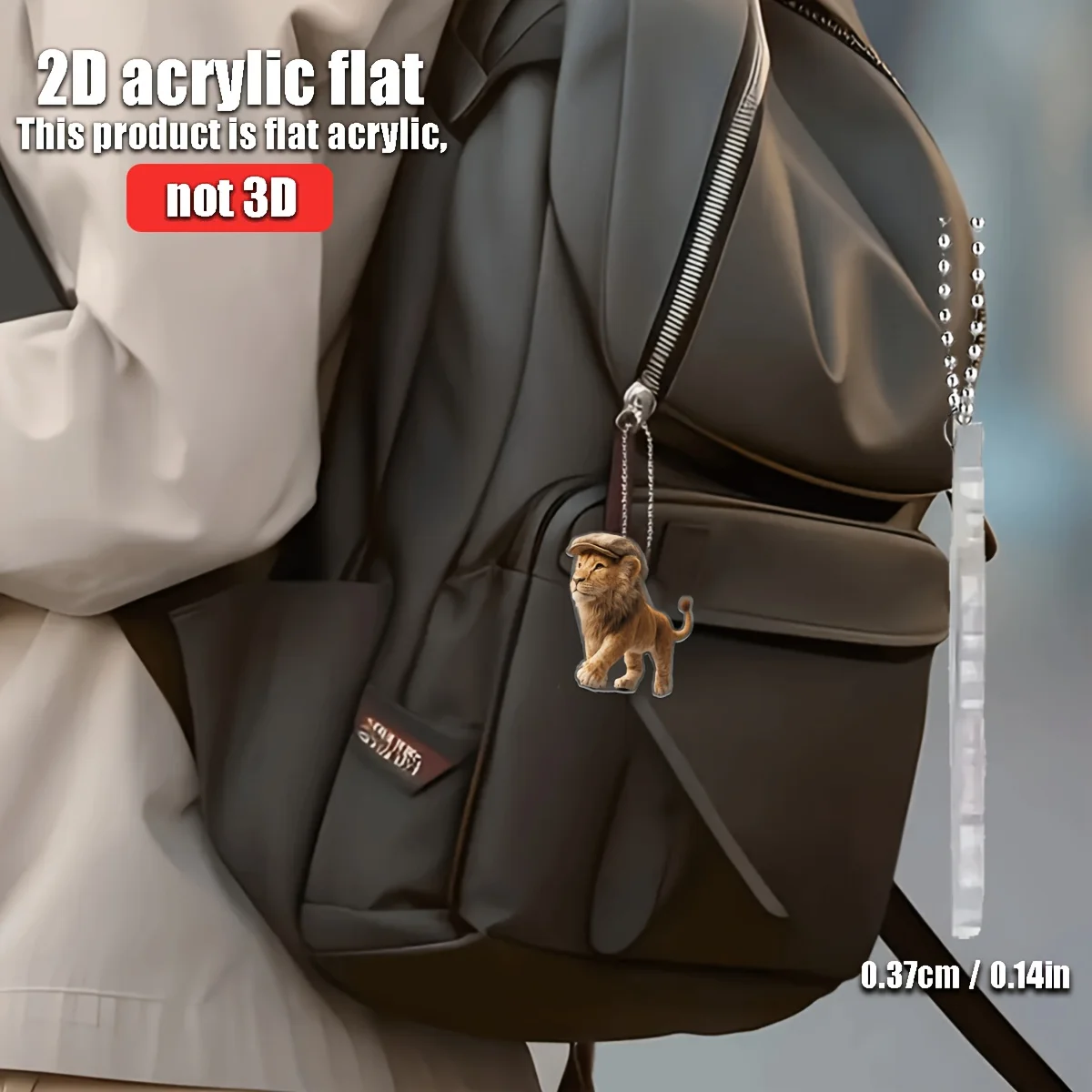 1Pc 2D Wearing a Hat Lion Pendant Used for Car Hanging Decoration Fun Decoration Home Decoration Backpack Accessories Keychains view 6