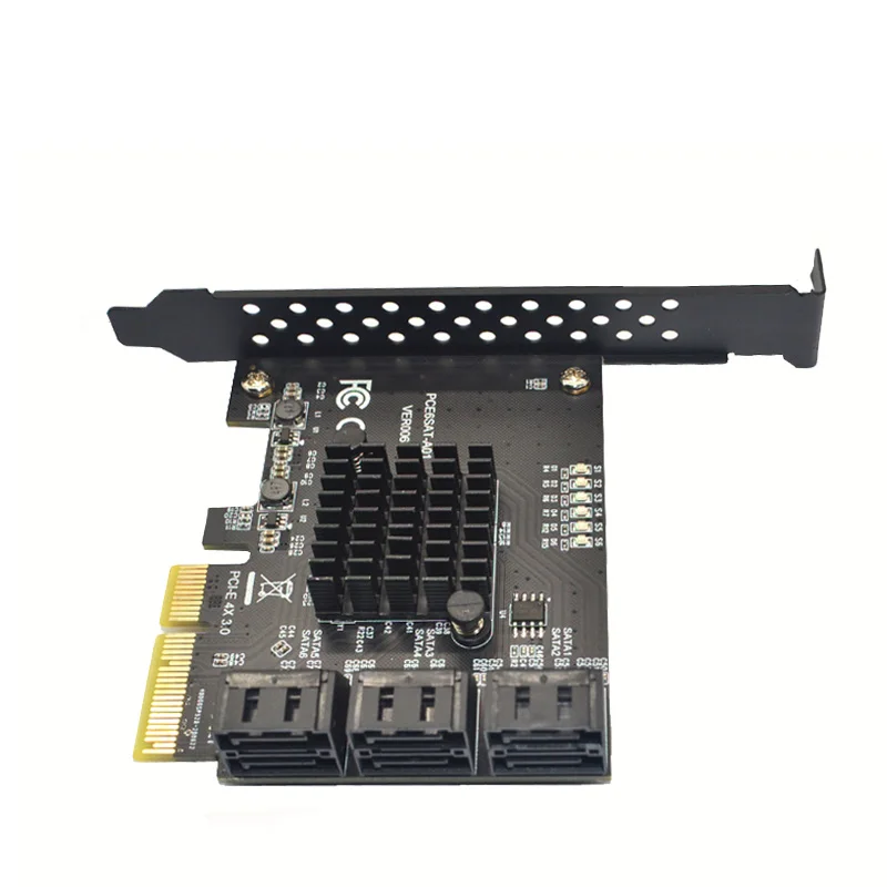 Nieuwe 6 Poorten Sata 3.0 6Gbps Pci-Express Uitbreiding Kaart Adapter Riser Enkele Poort Tot 500Mb Asmedia Asm1166 Chip Voor Ipfs Mining