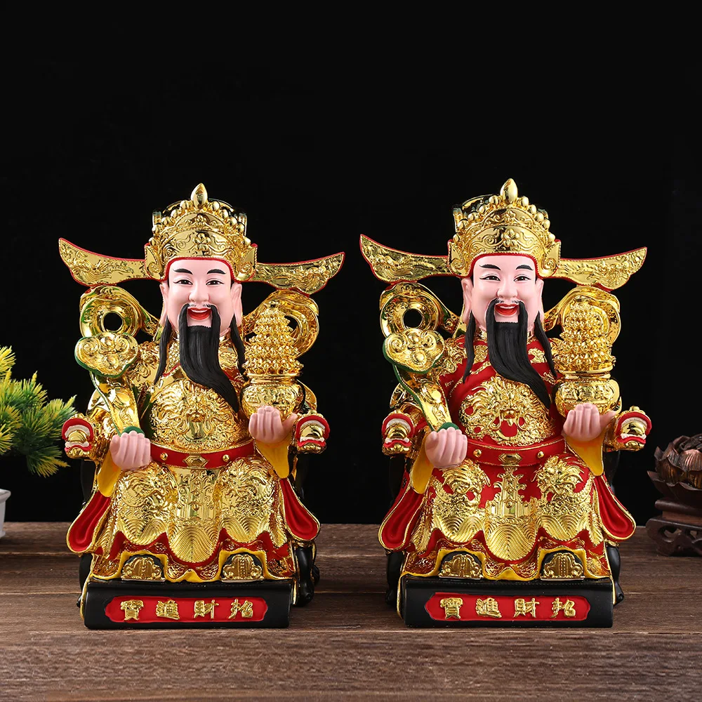 The God of Wealth Yuanbao Resin Buddha Statue Household Offering Ruyi Ornament view 3