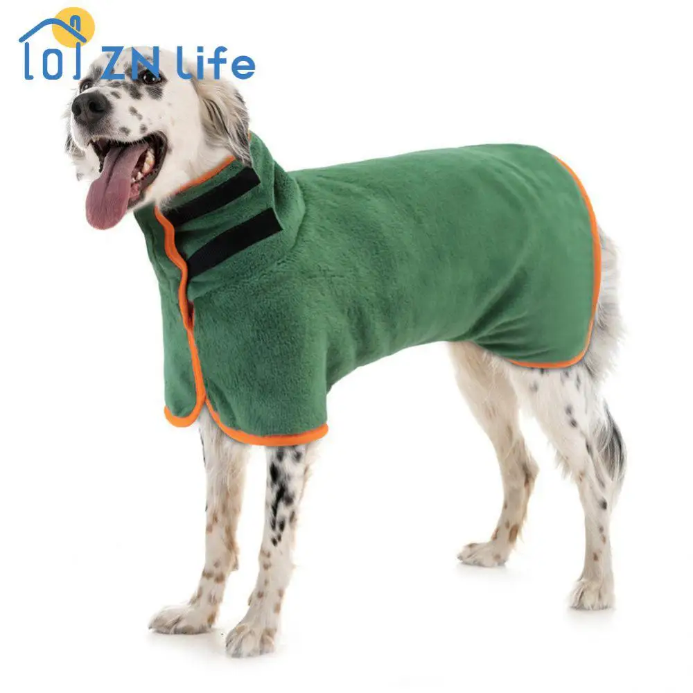 Dog Bathrobe Fast Absorbent Microfiber Dog Accessories Pet Beach Towel Adjustable Pet Drying Coat