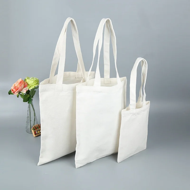 Custom  SOURCE Factory Custom White Large Capacity Canvas Bag Supermarket Shopping Portable Canvas Bag Custom Printed Logo