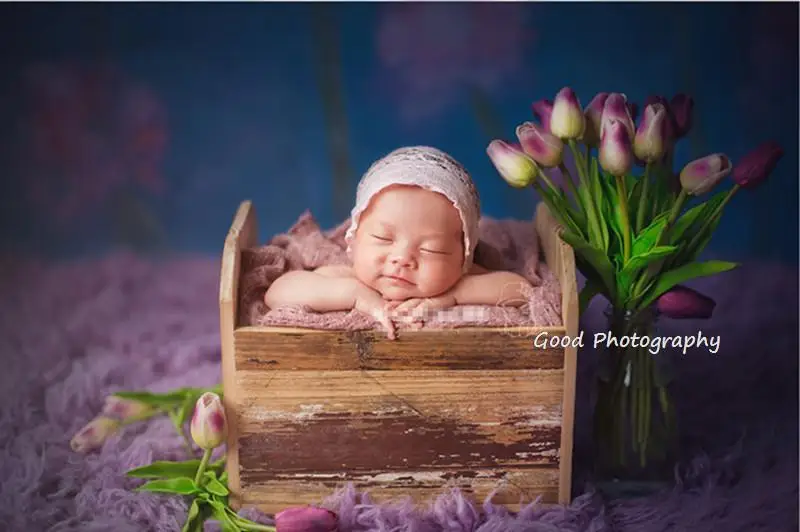 Newborn photography props simulation tulip fake flower studio baby, one-month baby, 100-day photo decoration